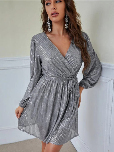 Confetti Sequins Dress - Silver – Micaah