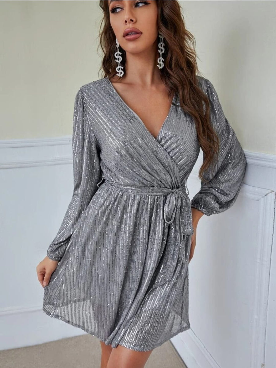 Silver Sequin Dress