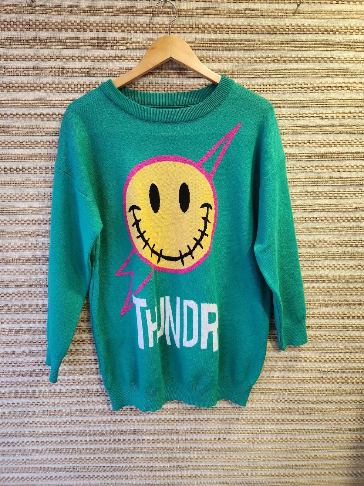 Cartoon Print Oversized Long Sweater - Winter