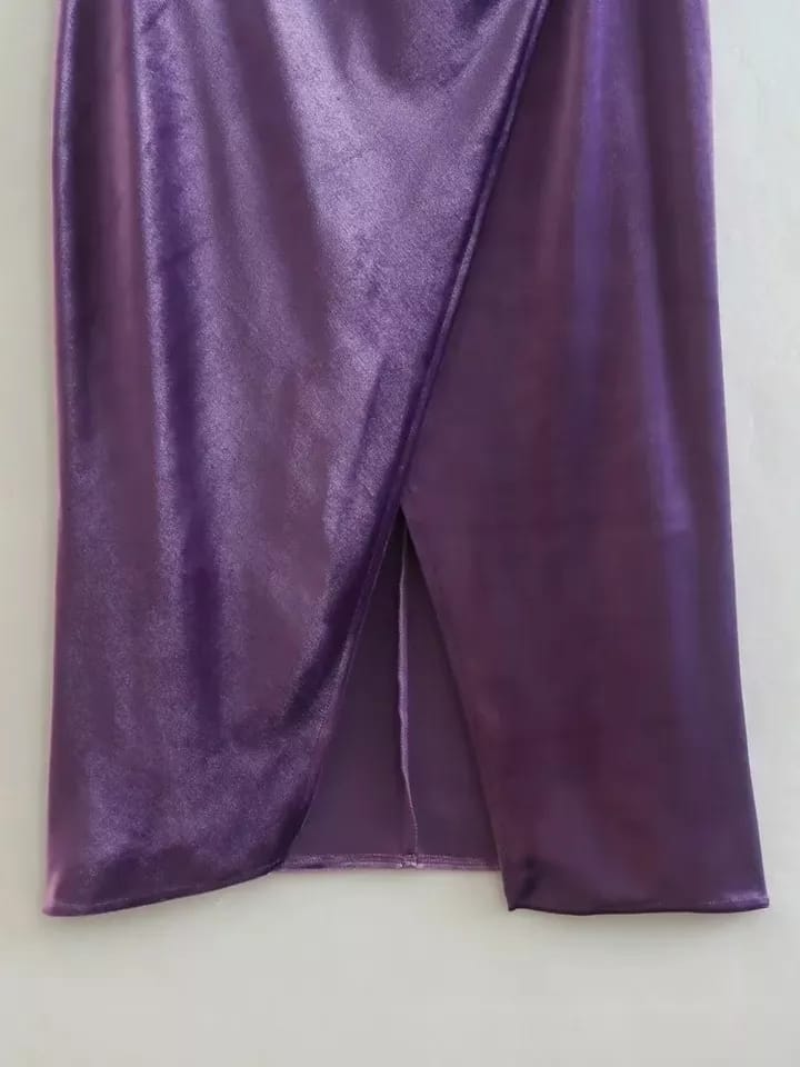 Spaghetti Strap Velvet Long Dress