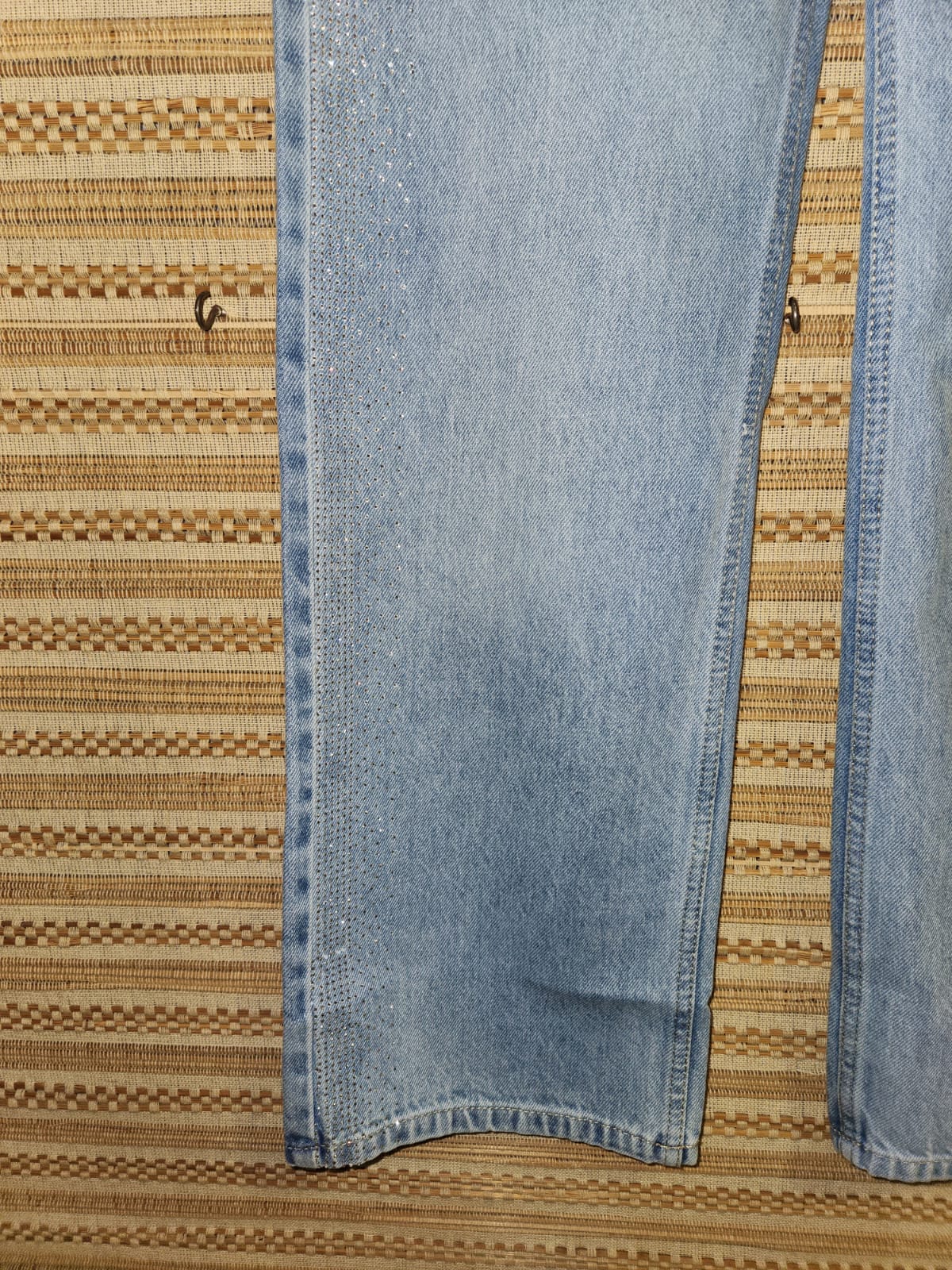 Blue High Waist Wide Leg Denim Pants