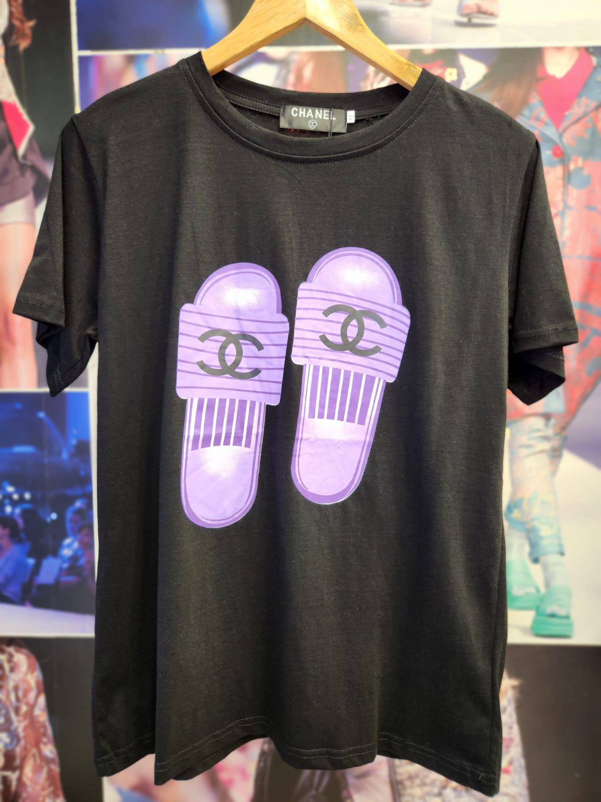 Print Cotton Lycra Sliders CH T-Shirt