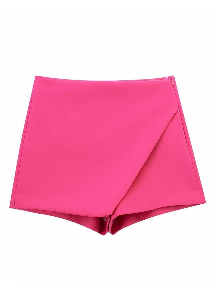 High Waist Plain Skorts Skirt