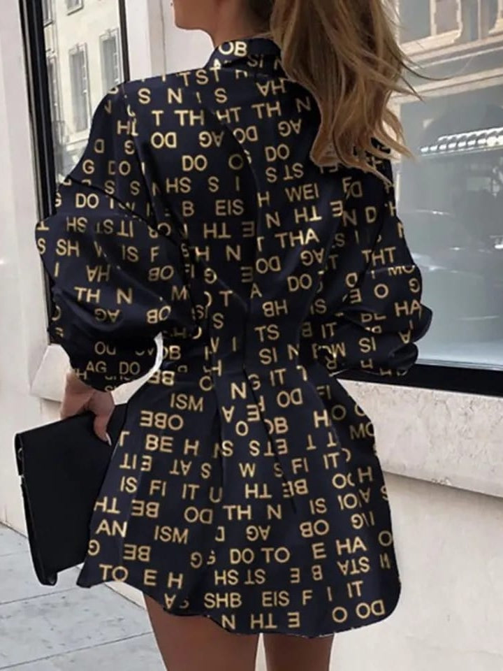 Letter Print Short Dress