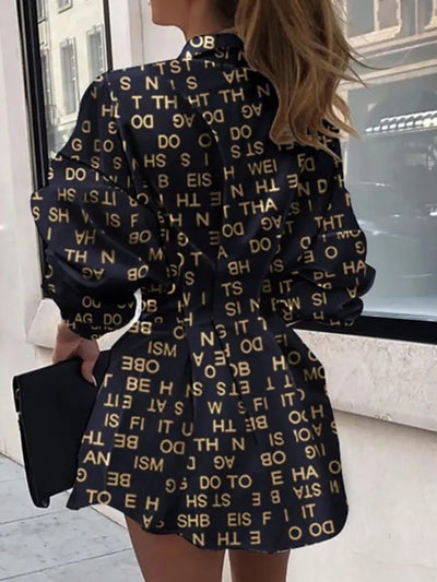 Letter Print Short Dress