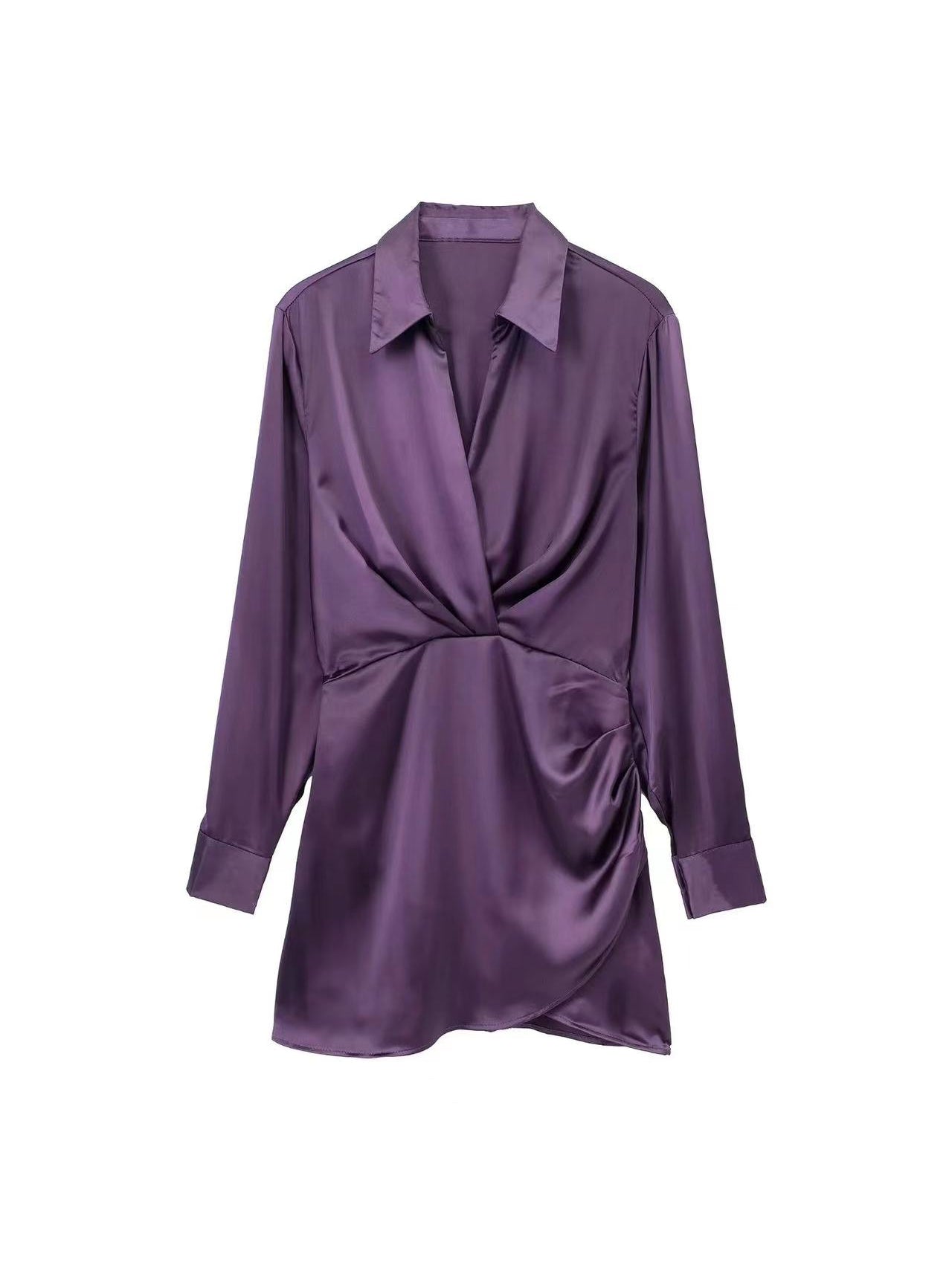 Purple Satin Short Dress