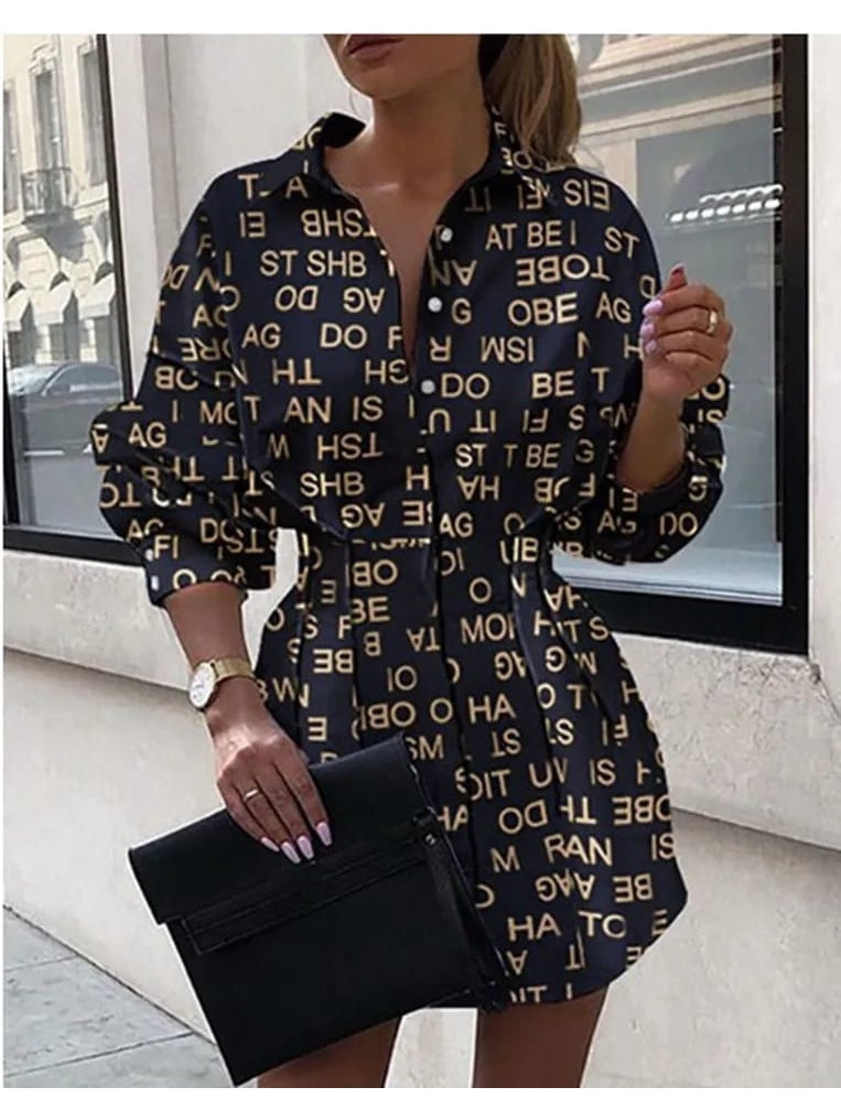 Letter Print Short Dress