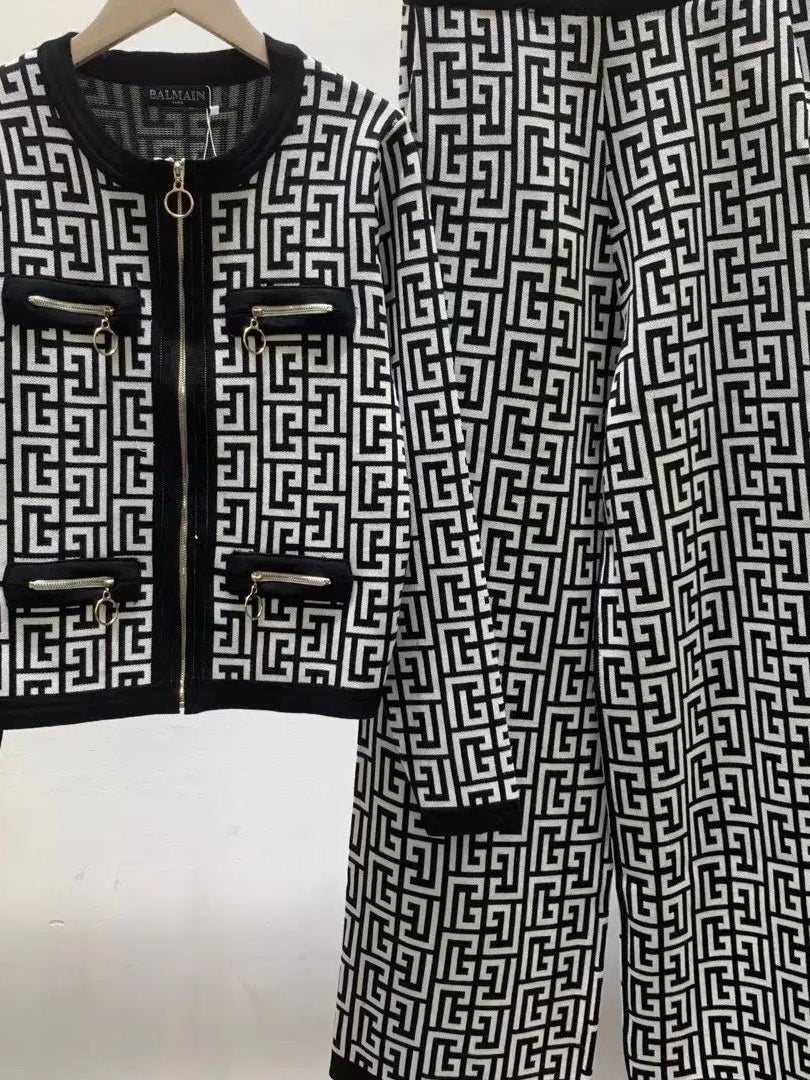 B Print Woolen Coord Set