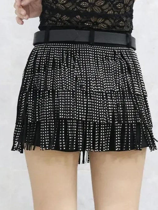 Rhinestone Tassel Skirt