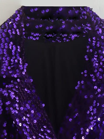 Black Purple Sequins Dress