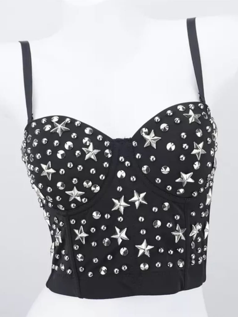 Star Push Up Bralette Bustier Top