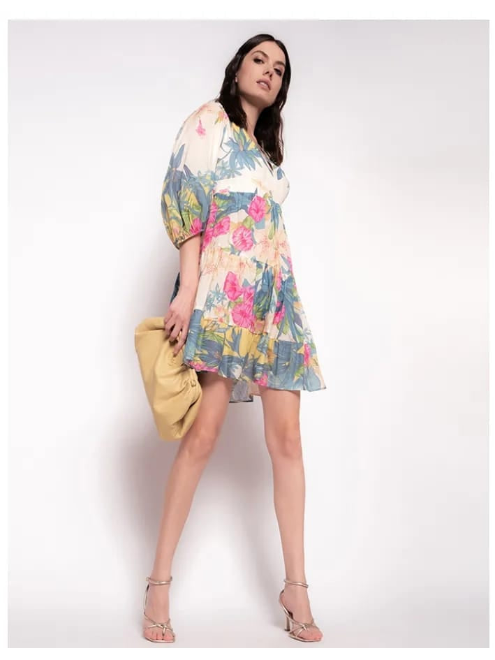 Floral Print Shirt Dress with Belt