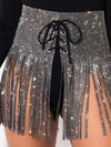 Rhinestone Sequin Tassel Fringe Skirt Belt