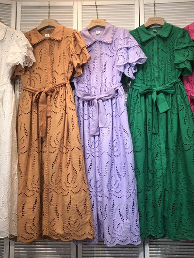 Crochet Cotton Midi Dress