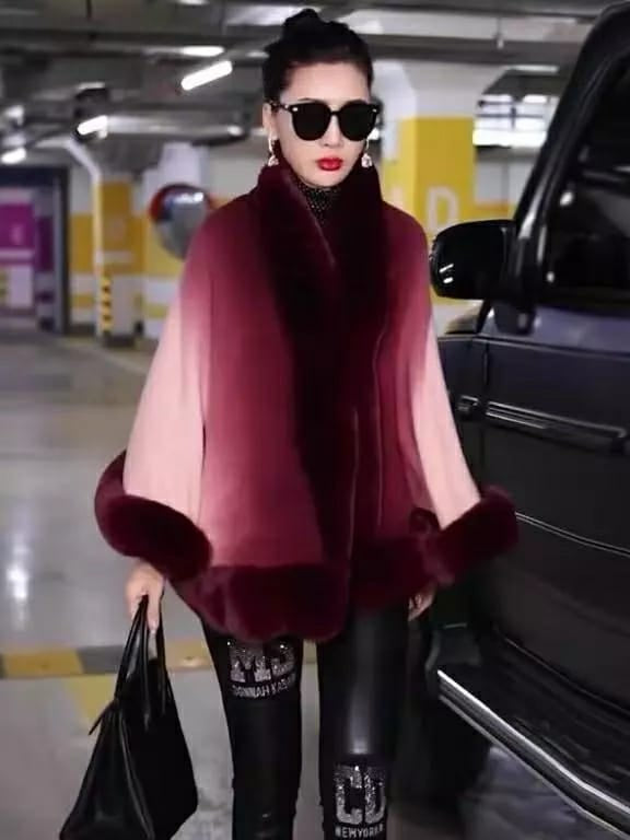 Woolen Fur Cardigan Coat