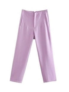 Lilac High Waist Ankle Length Pants