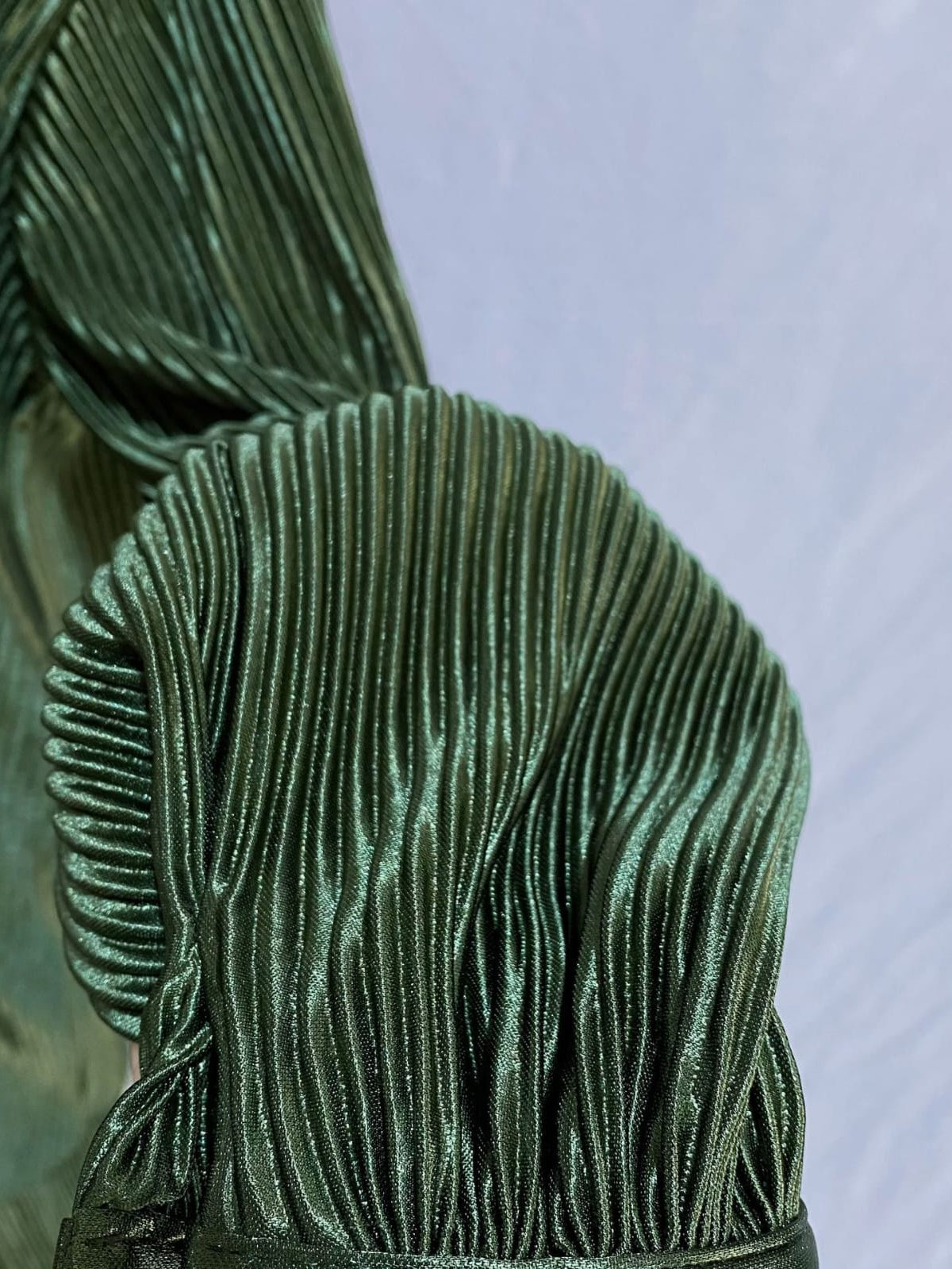 Oversized Pleated Shirt & Pants Elastic Waist Set