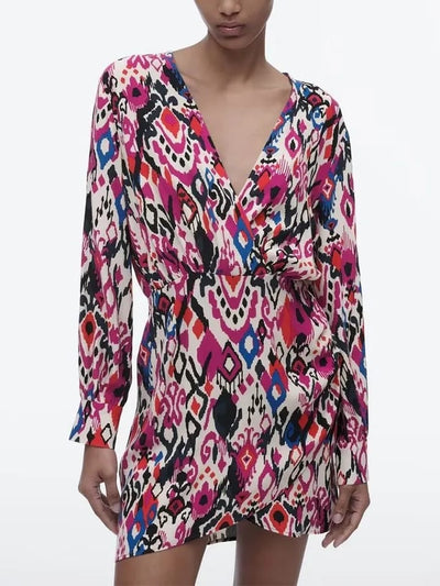 Geometric Print Short Dress