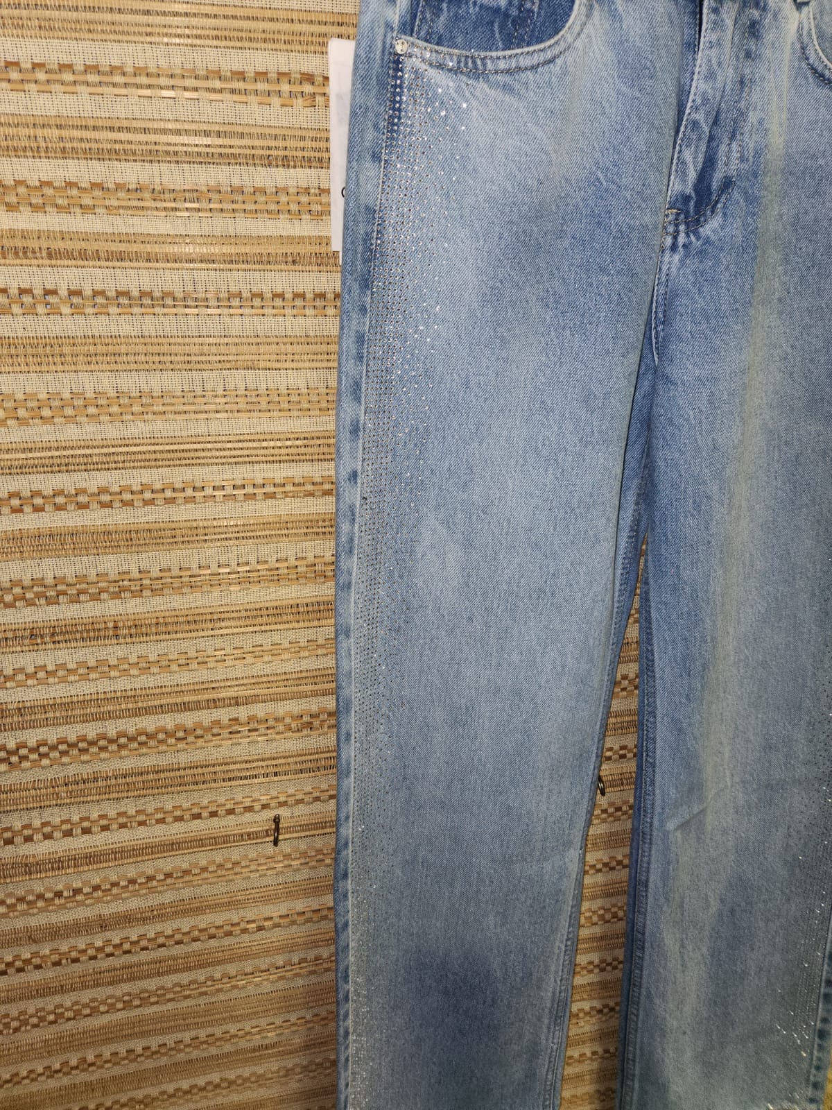 Blue High Waist Wide Leg Denim Pants
