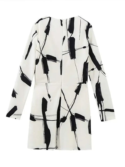 Geometric Print Short Dress