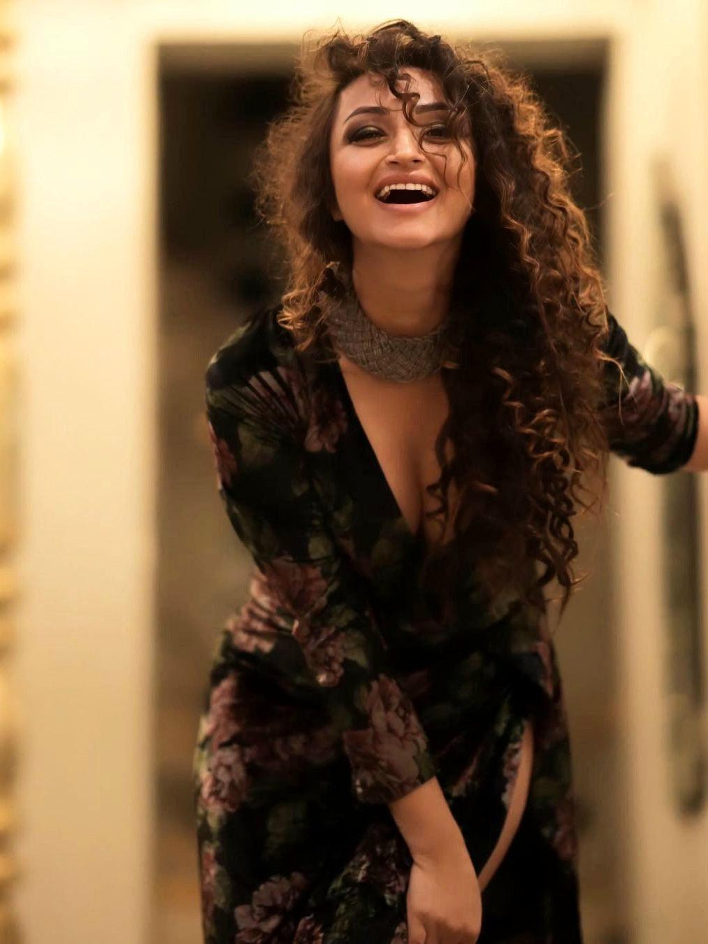 Velvet Thigh High Split Gown from IIRAXSR Collection