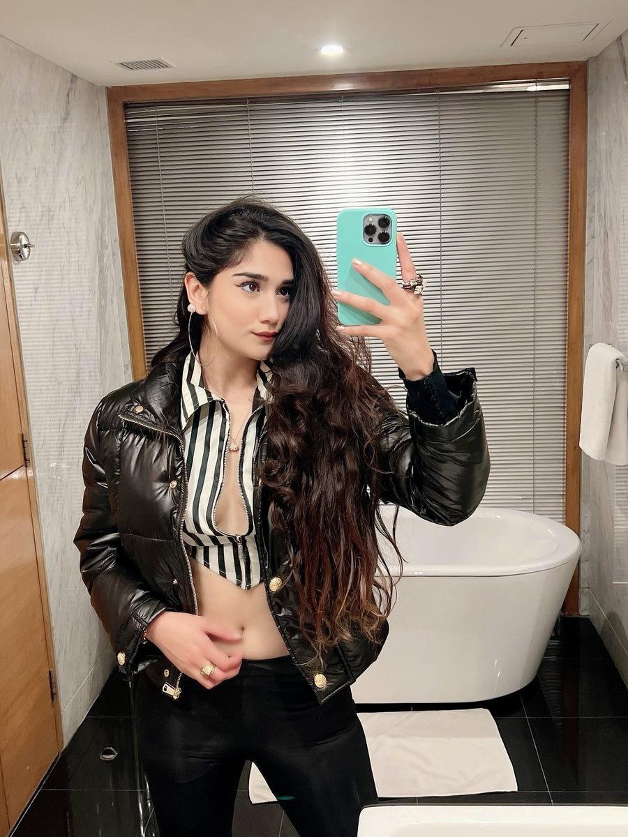 Black and White Puffer Jacket